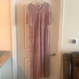 Gently worn pink blush maxi lace dress